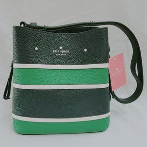 Kate Spade Bucket Bag - Medium/Dark Green Stripes